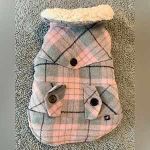 Plaid dog coat, size small
